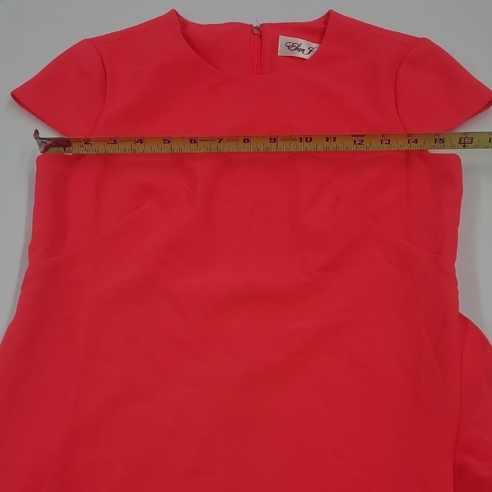 Eliza J. Deep Coral/Pink Ruffle Dress Size 2P - Picture 5 of 9